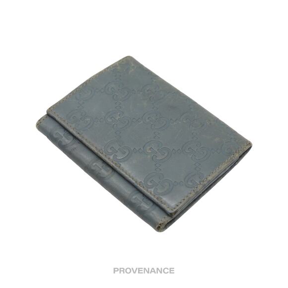 🔴 Gucci Card Holder Wallet - Powder Blue Guccissima Leather - Picture 4 of 7